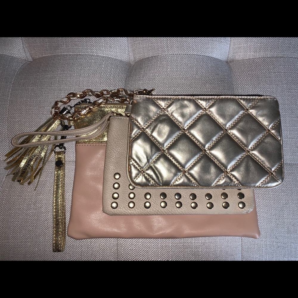 Set of 3 wristlets pink and gold